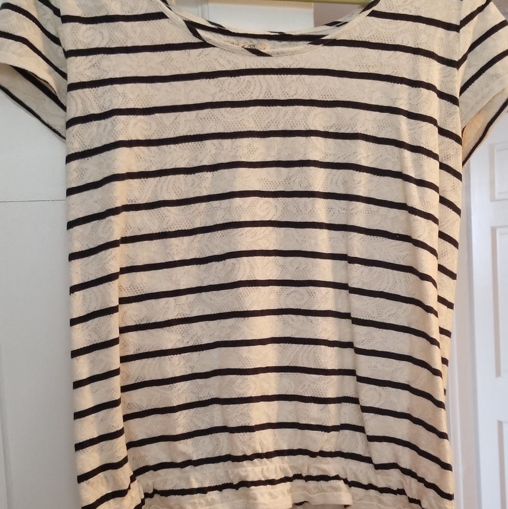 lucky brand striped short sleeve top